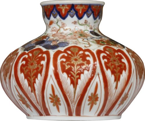 A blue gold and red balloon vase c1900