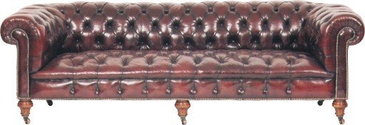 An 8ft Burgundy coloured Chesterfield