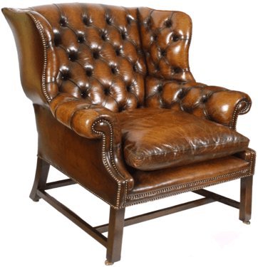 A Deep Buttoned Georgian Winged Chair
